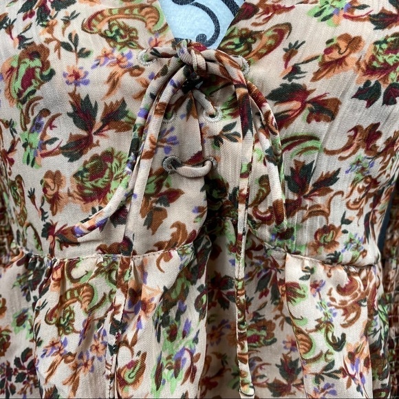 STEVIE MAY SAFFRON Brown floral long sleeve top - Picture 6 of 13